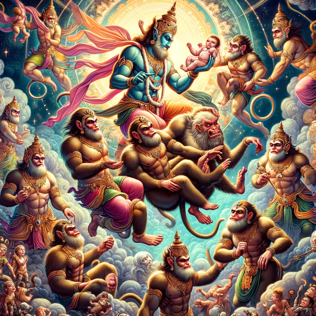 The Demigods beget or produce Monkey Warriors